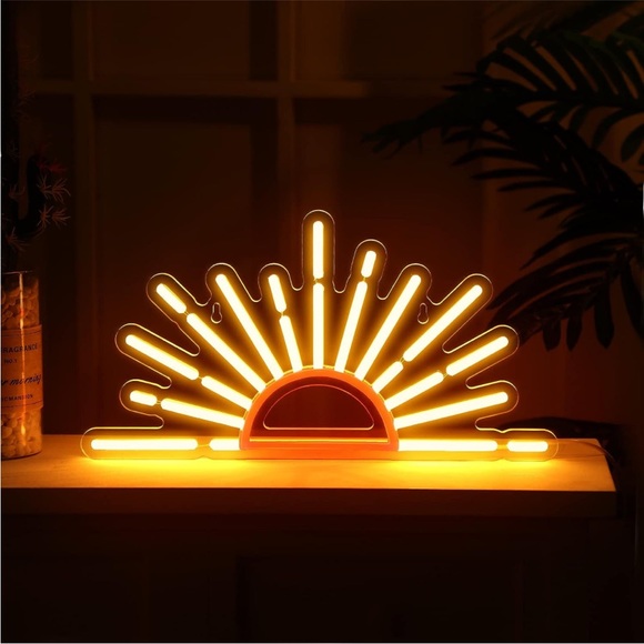 Neon Sunrise Sunset Orange LED Light Wall Room Teen Poolside Cute Bedroom Decor - Picture 6 of 6